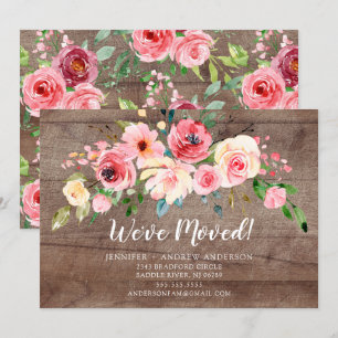Rustic Peonies Blommigt Flytta Announcement Inbjudningar