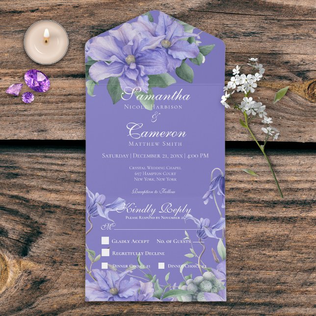 Rustic Peri Flowers & Butterfly Lila Dinner (Skapare uppladdad)