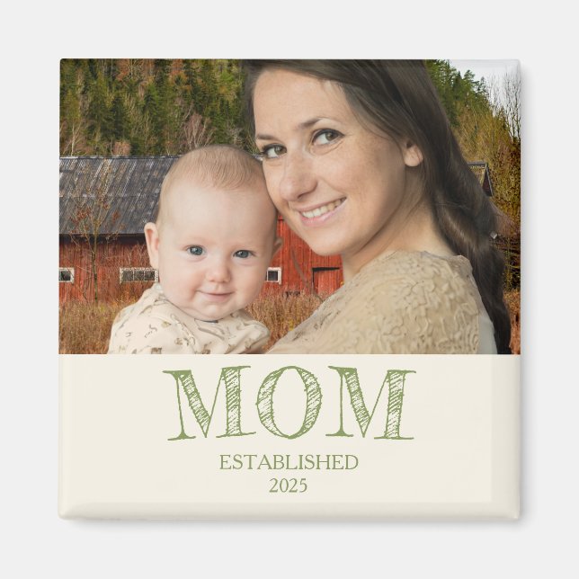 Rustic Personalize Namn-året inrättad Mamma-gåva Magnet (Framsidan)