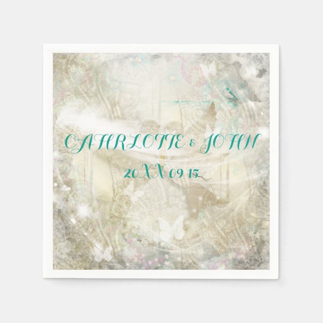Rustic Personlig Bröllop Napkins Pappersservett (Framsidan)