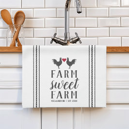 Rustic Personlig Farm Sweet Farm Kökshandduk