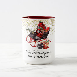 Rustic Personlig Red Vintage jul Två-Tonad Mugg