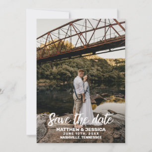 Rustic Personlig Sjö Bröllop spara datum Datumet