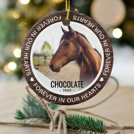 Rustic Pet Horse Loss | Horse Photo Memorial Julgransprydnad Keramik