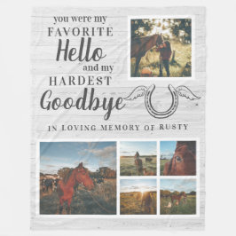 Rustic Pet Horse Personlig Memorial Photo Fleecefilt