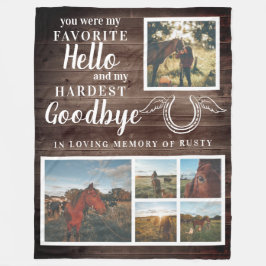 Rustic Pet Horse Personlig Memorial Photo Fleecefilt