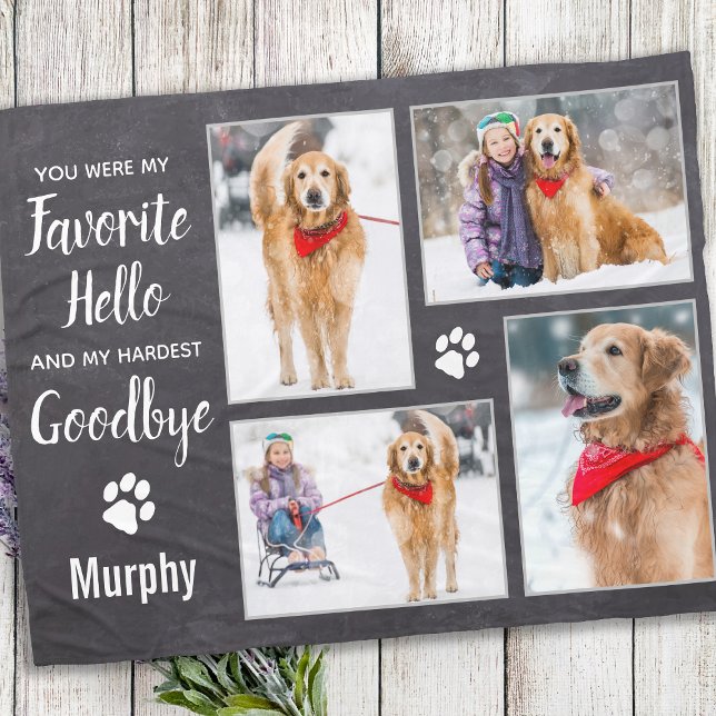 Rustic Pet Hund Memorial Keepsakes Photo Collage Fleecefilt (Skapare uppladdad)