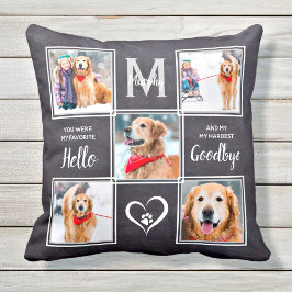 Rustic Pet Hund Memorial Keepsakes Photo Collage Kudde