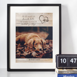 Rustic Pet Hund Memorial Photo Poster