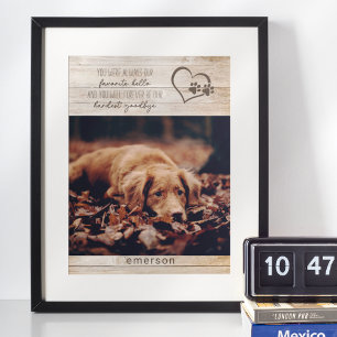 Rustic Pet Hund Memorial Photo Poster