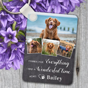 Rustic Pet Memorial från Hund 4 Photo Keepsak Nyckelring