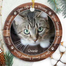 Rustic Pet Memorial Pet Loss Keepsak Cat Photo