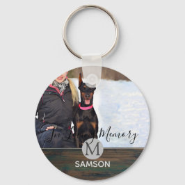 Rustic Pet Memorial PHOTO - i Loving Memory Nyckelring