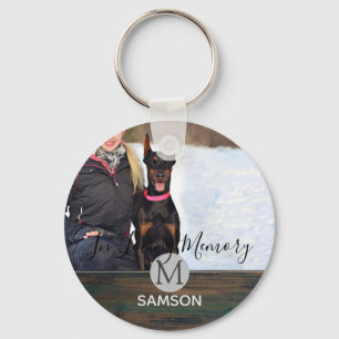 Rustic Pet Memorial PHOTO - i Loving Memory Nyckelring