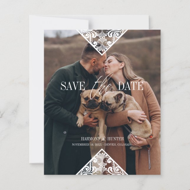 Rustic Pet Photo Lace Effect Whimsical Typography (Framsida)