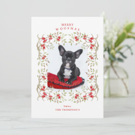 Rustic Pet Woodland Antler och Berry Wandan Photo Julkort