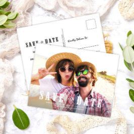 Rustic Photo Bröllop spara datum Meddelande Vykort