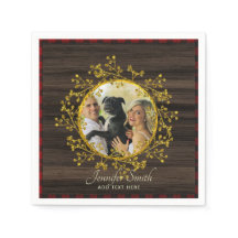 Rustic PHOTO Buffalo Play Red Wandeine Personlig