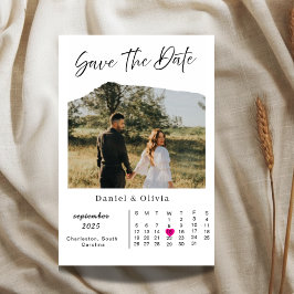 Rustic Photo Calendar Save The Date Card Spara Datumet