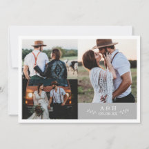 Rustic Photo Collage Bröllop - tackkort