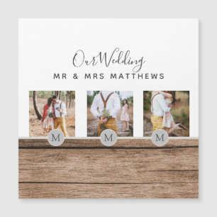 Rustic Photo Collage Monogram NEWLYWEDS BRÖLLOP
