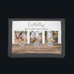Rustic Photo Collage Monogram NEWLYWEDS BRÖLLOP<br><div class="desc">Lägg till dina foton i den här moderna,  runda monogrammofonens temade fotogåva,  perfekt för nygifta på bröllopsdagen som en bröllop-gåva.</div>
