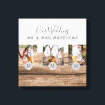 Rustic Photo Collage Monogram NEWLYWEDS BRÖLLOP Canvastryck<br><div class="desc">Lägg till dina foton i den här moderna,  runda monogrammofonens temade fotogåva,  perfekt för nygifta på bröllopsdagen som en bröllop-gåva.</div>