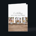 Rustic Photo Collage Monogram NEWLYWEDS BRÖLLOP Inbjudan<br><div class="desc">Lägg till dina foton i den här moderna,  runda monogrammofonens temade fotogåva,  perfekt för nygifta på bröllopsdagen som en bröllop-gåva.</div>