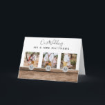 Rustic Photo Collage Monogram NEWLYWEDS BRÖLLOP Inbjudan<br><div class="desc">Lägg till dina foton i den här moderna,  runda monogrammofonens temade fotogåva,  perfekt för nygifta på bröllopsdagen som en bröllop-gåva.</div>