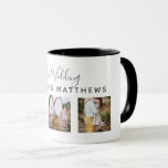 Rustic Photo Collage Monogram NEWLYWEDS BRÖLLOP Mugg<br><div class="desc">Lägg till dina foton i den här moderna,  runda monogrammofonens temade fotogåva,  perfekt för nygifta på bröllopsdagen som en bröllop-gåva.</div>