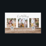 Rustic Photo Collage Monogram NEWLYWEDS BRÖLLOP Visitkort<br><div class="desc">Lägg till dina foton i den här moderna,  runda monogrammofonens temade fotogåva,  perfekt för nygifta på bröllopsdagen som en bröllop-gåva.</div>