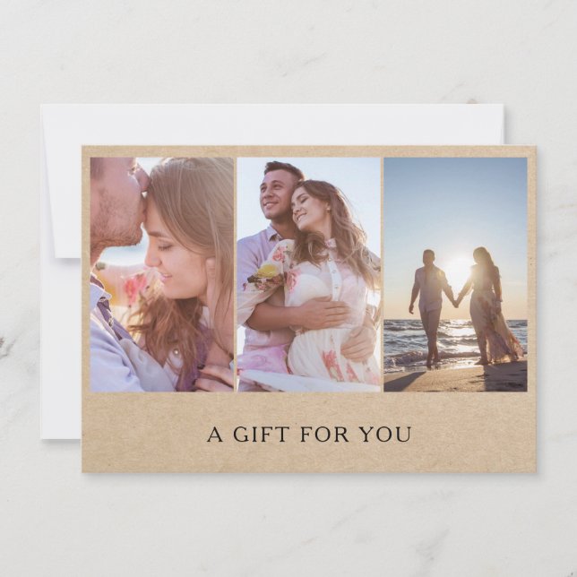 Rustic Photo Collage Photography Gift-certifikat (Framsida)