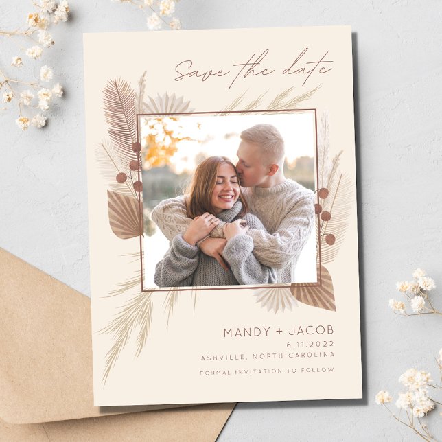 Rustic Photo Fall Wedding Spara Datumet (Rustic Photo Fall Wedding Save The Date)