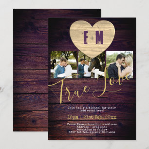 Rustic PHOTO Inbjudan Lila par Firande