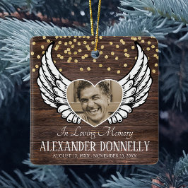 Rustic Photo Memorial | Juli Angel Julgransprydnad Keramik