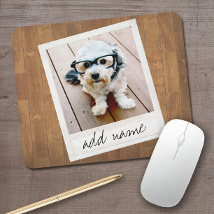Rustic Photo Ram med Square Instagram och Wood Musmatta