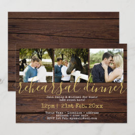 Rustic PHOTO Rehearsal Dinner Investigations Wood Inbjudningar