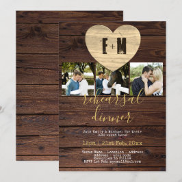 Rustic PHOTO Rehearsal Dinner Investigations Wood Inbjudningar