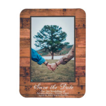 Rustic Photo Save Date Wood Personalize
