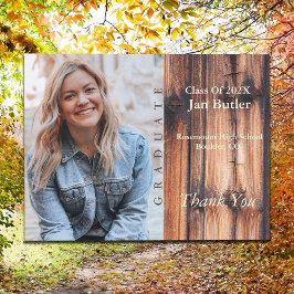 Rustic Photo Studenten annons & Tack Vykort
