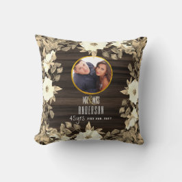 RUSTIC PHOTO Wed.Aniyear ANY Milestone Blommigt Kudde
