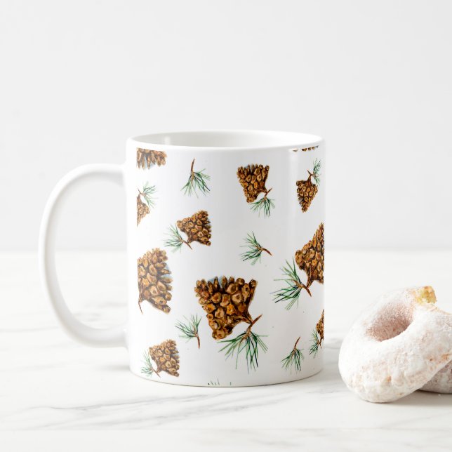 Rustic Pine Cone Forest Mug – Nature-Inspired Desi Kaffemugg (Med munk)
