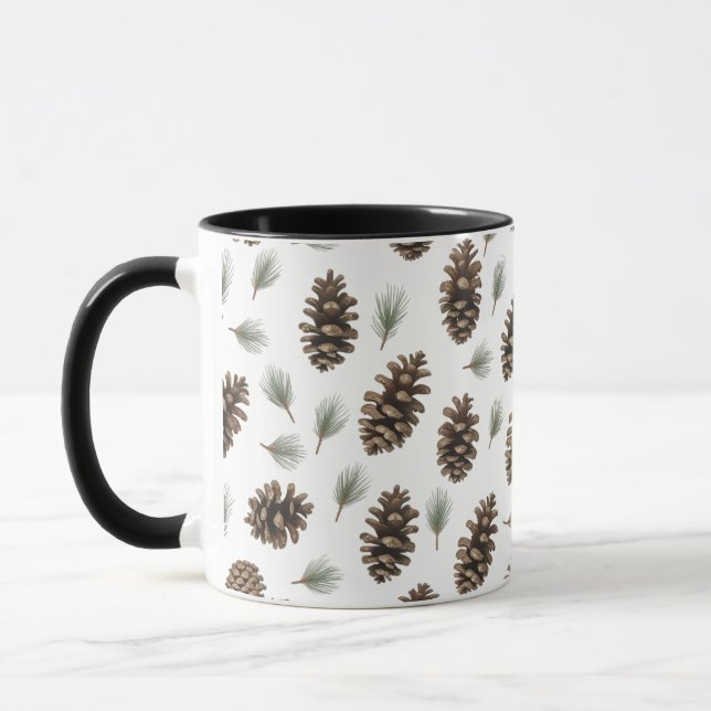 Rustic Pinecone Combo Mugg - Farmhouse jul Co (Vänster)