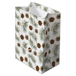 Rustic Pinecone Gräs Träd Löv Mönster