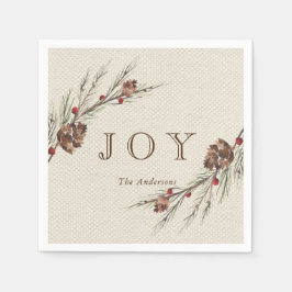 Rustic Pinecone-julens Helgdag Papper Pappersservett