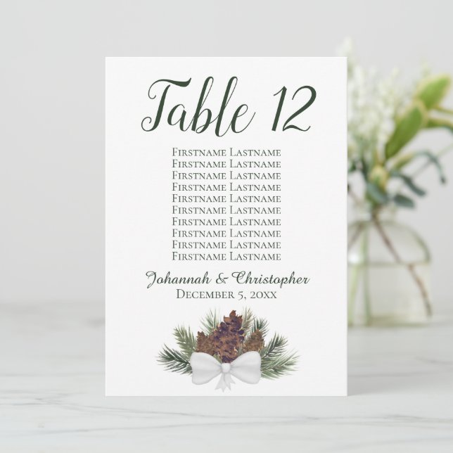 Rustic Pinecones Bord-platskort stort (Stående Fram)