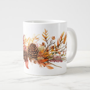 Rustic Pinecones & Fiery Höst löv Jumbo Mugg