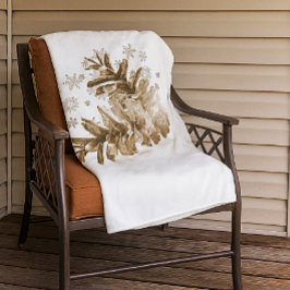 Rustic Pinecones i Snö Fleece Blanket