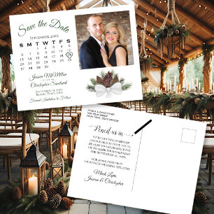 Rustic Pinecones Photo & Calendar Spara datumet Meddelande Vykort