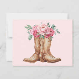 Rustic Pink Floral Boho Bridal Shower Thank You Tack Kort